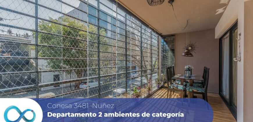 Venta departamento dos ambientes en Nuñez – Pileta – Balcón aterrazado